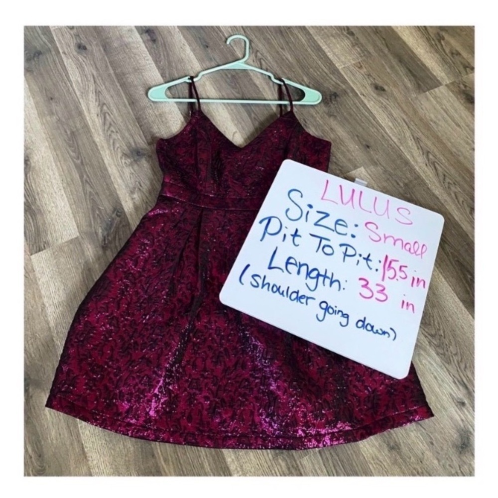 LULUS Magenta Metallic Mini Dress - Picture 9 of 9